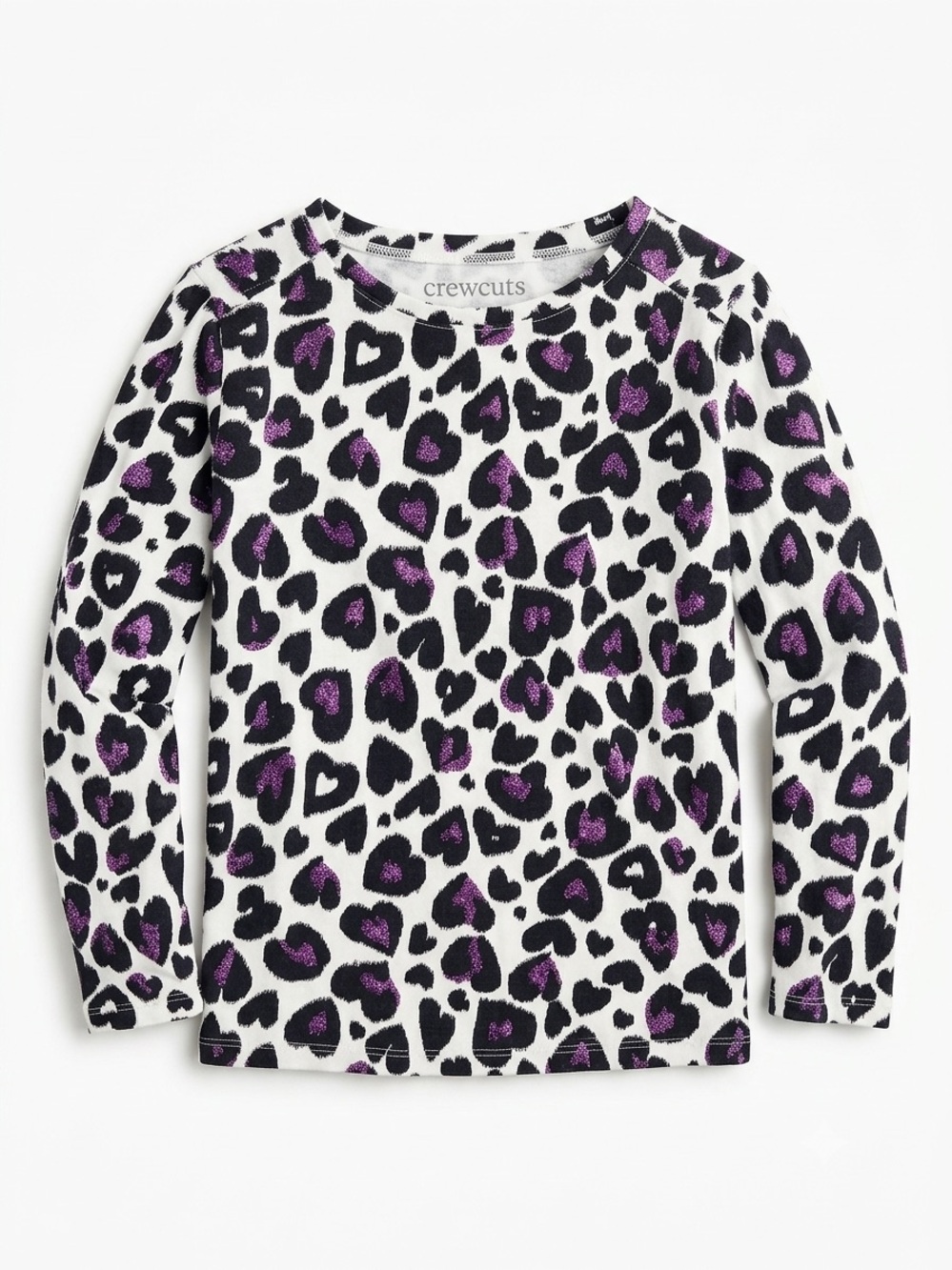 Crewcuts J.Crew Sparkle Animal Print Long Sleeve Tee (Size 4-5)